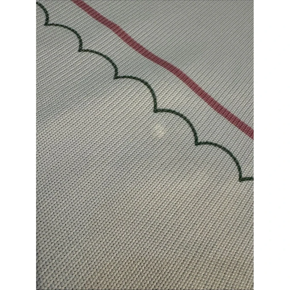 Floral Border Pink and White Tablecloth
